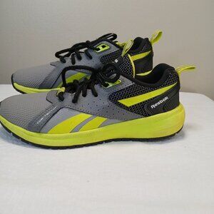 REEBOK SIZE 3 YOUTH GRAY AND NEON YELLOW/GREEN BOYS XT SNEAKERS